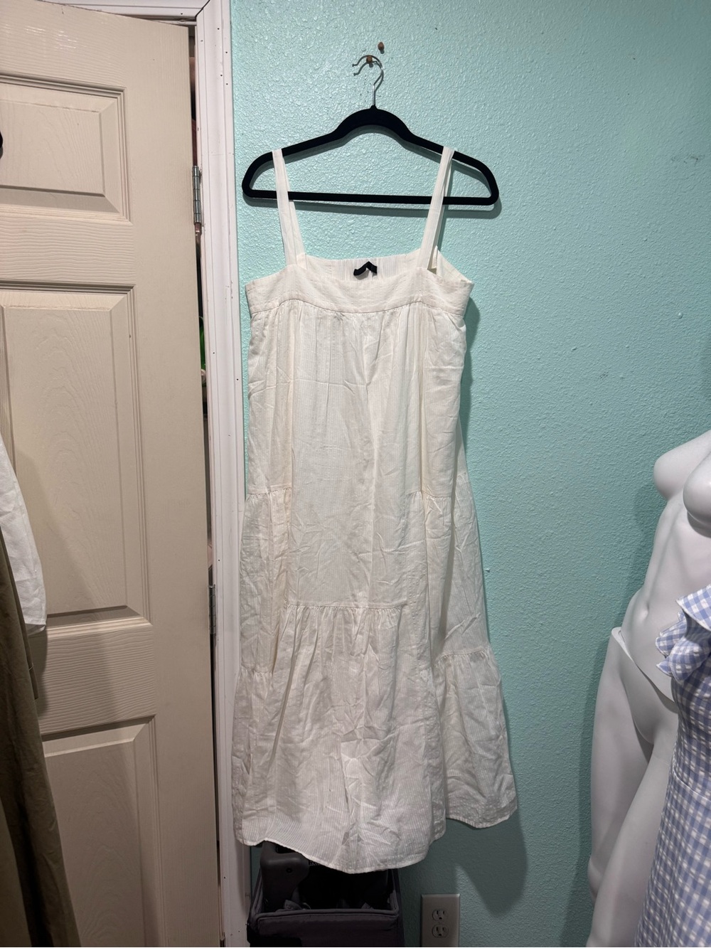 Jenni Kayne Cream Tiered Cotton Maxi Dress